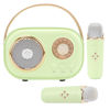 Picture of Aresrora Mini Karaoke Machine for Kids,Portable Bluetooth Speaker with 2 Wireless Microphone,Toys for Girls Boys Gifts,Retro Speaker Set Stereo Sound Enhanced Bass for Home Party Birthday (Green)