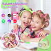 Picture of Aresrora Mini Karaoke Machine for Kids,Portable Bluetooth Speaker with 2 Wireless Microphone,Toys for Girls Boys Gifts,Retro Speaker Set Stereo Sound Enhanced Bass for Home Party Birthday (Green)