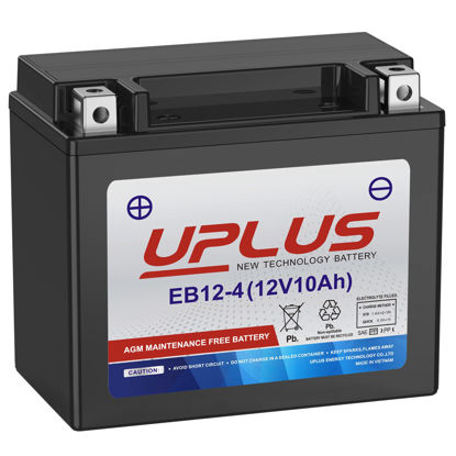 Picture of Motorcycle Battery YTX12-BS, UPLUS EB12-4 Powersports Batteries High Performance, AGM Maintenance Free Battery for Bike ATV Scooter