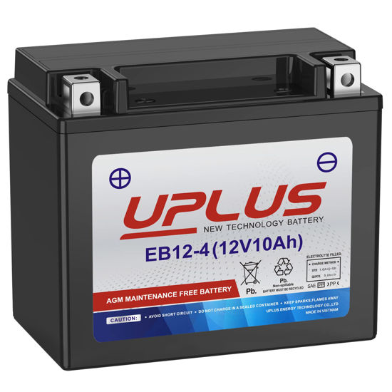 Picture of Motorcycle Battery YTX12-BS, UPLUS EB12-4 Powersports Batteries High Performance, AGM Maintenance Free Battery for Bike ATV Scooter