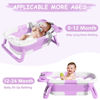 Picture of TPN Collapsible Baby Bathtub for Infants to Toddler with Real-time Temp Monitor+Floating Cushion,Foldable Baby Bath Tub Set Applicable 0-36 Month,Perfect Portable Travel Baby Tub for Newborns Boy