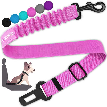 Picture of COOYOO Dog Seat Belt,3 Piece Set Retractable Dog Car Harness Adjustable Dog Seat Belt for Vehicle Nylon Pet Safety Seat Belts Heavy Duty & Elastic