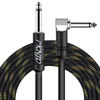 Picture of PKNJD 10FT TS 1/4 Inch Guitar Cable - Premium Quality Instrument Cable for Electric Guitars and Bass - Straight/Right Angle Connectors - Pro Audio Performance (Right-Angle, 10FT)