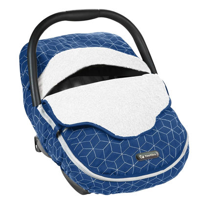 Picture of Yoofoss Baby Car Seat Cover Winter Carseat Canopies Cover to Protect Baby from Cold Wind, Super Warm Plush Fleece Baby Carrier Cover for Infant Boys Girls (Blue)