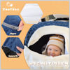 Picture of Yoofoss Baby Car Seat Cover Winter Carseat Canopies Cover to Protect Baby from Cold Wind, Super Warm Plush Fleece Baby Carrier Cover for Infant Boys Girls (Blue)