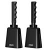 Picture of 8 Inch Steel Cow Bell with Handle, 2-Pack Noise Makers Cowbell for Sport Events Cheering Hand Bell for Football Games,Party, Concert, Graduations, School, Farm Ranch(Black)