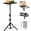 Picture of Perlegear Projector Stand Tripod, 21" to 45" Height Adjustable Laptop Stand, Portable Tall Projector Stand 90°Tilt with Spikes for Outdoor Movies, Camping, Office, Home, Stage, or Studio, DJ Rack