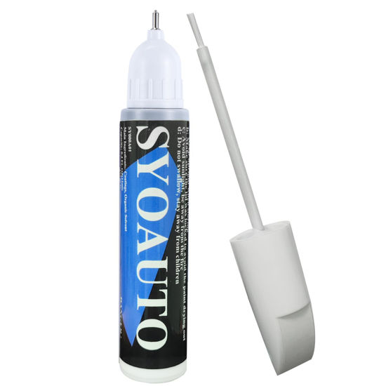 Picture of SYOAUTO White Touch Up Paint for Cars, White Car Touch up Paint White Auto Paint Scratch Repair Automotive Touchup Paint Pen 2 in 1 Car Touch Up Paint 0.4 oz