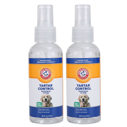 Picture of Arm & Hammer for Pets Tartar Control Dental Spray for Dogs | Dog Dental Spray Reduces Plaque & Tartar Buildup Without Brushing | Mint Flavor, 4 Ounces (Pack of 2)
