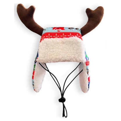 Picture of Huxley & Kent Pet Hat | Ugly Sweater Antler (Large) |Fun Christmas Holiday Hat for Dogs/Cats | Cute, Comfortable and Fun | SnugFit Strings for Best Fit