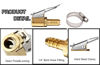 Picture of LDCRE Tire Air Chuck Adapter with Clip,1/4" Brass American Type Thread Pump Nozzle，Locking Tire Inflator Adapter Connect, Air Compressor Tire Chuck Hose End with Barb Connector for Hose Repair 1PC