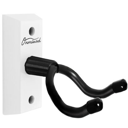 Picture of Ukulele Wall Mount Hanger, White Hardwood U-Shaped Ukulele Holder Hanger, Ukulele Wall Mount Hook for Ukulele Banjo Mandolin Concert Pineapple Soprano Tenor and Baritone