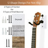 Picture of Ukulele Wall Mount Hanger, White Hardwood U-Shaped Ukulele Holder Hanger, Ukulele Wall Mount Hook for Ukulele Banjo Mandolin Concert Pineapple Soprano Tenor and Baritone