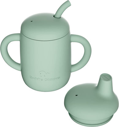 Picture of Cuddle Campus Sippy Cups 7OZ, [4 in 1] Baby Cups, Shatterproof Silicone Straw Cup,Open Cup for 6M, 6M+,6-12 Months,1/1+ Year Old Baby,Toddler