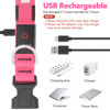Picture of Vizpet LED Dog Collar, Light Up Dog Collar Adjustable USB Rechargeable Super Bright Safety Light Glowing Collars for Dogs (X-Large, Pink)