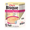 Picture of INABA Churu Bisque for Cats, Creamy Lickable Purée Side Dish with Vitamin E, 1.4 Ounces per Pouch, 12 Pouches, Tuna with Salmon Recipe