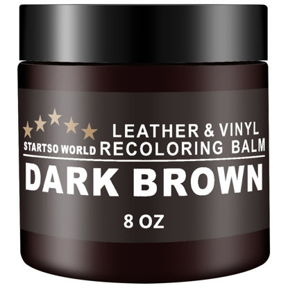 Picture of STARTSO WORLD Leather Recoloring Balm, Dark Brown Leather Repair Kit for Furniture, Leather Dye, Leather Color Restorer for Couches, Leather Couch Paint | Repair, Restore Faded & Scratched Leather