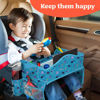 Picture of PILLANI Kids Travel Tray for Car - Car Seat Tray for Kids Travel, Car Trays for Kids Roadtrip Essentials, Carseat Table Tray for Kids Road Trip Activities - Toddler Lap Desk Organizer for Airplane