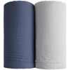Picture of Konssy Muslin Swaddle Blankets for Boys Girls, 2 Pack Receiving Baby Blanket Large 47 x 47 inches, Soft Breathable Swaddling Wrap for Unisex Newborn (Navy, Grey)