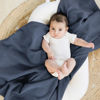 Picture of Konssy Muslin Swaddle Blankets for Boys Girls, 2 Pack Receiving Baby Blanket Large 47 x 47 inches, Soft Breathable Swaddling Wrap for Unisex Newborn (Navy, Grey)