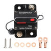 Picture of RED WOLF 70A Car Circuit Breaker w/Manual Reset Switch Inline Fuse Holder Inverter for Motor Trolling Vehicles Audio Radio Solar System Protection 12V-48V DC with Wire Lugs Copper Washer Screws