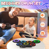 Picture of Rocktata® Electronic Drum Set, 7 Pad Roll-up Drum Kit with Headset Jack, Pedals, Drumsticks, Portable Kids Drum Set Practice Pad for Beginner (No Built-in Speaker)