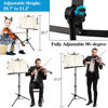 Picture of 1/2/4 Pack Music Stand, 2 in 1 Dual-Use Folding Sheet Music Stand, Lightweight Portable Adjustable Desktop Book Stand with Music Sheet Clip Holder & Carrying Bag(1 Pack Black)