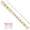 Picture of Eastrock Recorder Instrument Baroque Style Soprano Recorder White 3 Pieces for Beginners and professions with Cleaning Rod, Fingering Chart, Packing Bag, Thumb Rest