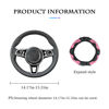 Picture of Car Steering Wheel Cover, Universal Microfiber PU Leather Elastic 15 inch Stitching Color Anti-Slip Steering Wheel Protector, Car Interior Accessories for Men Women (Black/Pink)