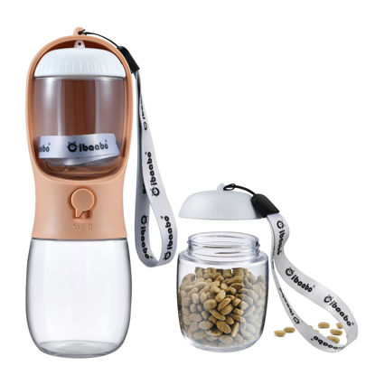 Picture of Cibaabo Dog Water Bottle with Food Container, Travel Puppy Water Bowl, Portable Pet Dispenser, Dog Stuff Accessories Items, Puppy Essentials Necessities for Yorkie Chihuahua Cat Walking and Hiking