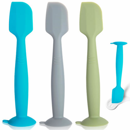 Picture of MAIKKB Diaper Spatula Butt Spatula Baby Diaper Cream Spatula 3 Pcs,Soft Silicone Baby Butt Spatula,Butt Paste Spatula,Diaper Cream Applicator,Diaper Rash Cream Applicator with Suction Base