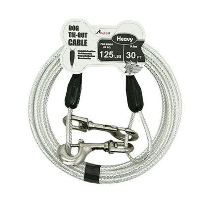 Picture of Petest 30ft Reflective Tie-Out Cable for Heavy Dogs Up to 125 Pounds