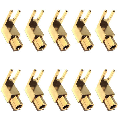 Picture of CESS Right Angle Spade Fork - 4mm Banana Plug Socket - Spade Fork Connector for Speaker & Amp (10 Pack)