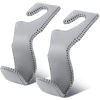Picture of EldHus Car Seat Hooks for Purses and Bags, 2 Pack Car Purse Holder for Grocery Bag Handbag Clothes, Metal Headrest Hooks Covered by Leather, Gray