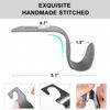 Picture of EldHus Car Seat Hooks for Purses and Bags, 2 Pack Car Purse Holder for Grocery Bag Handbag Clothes, Metal Headrest Hooks Covered by Leather, Gray