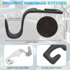 Picture of EldHus Seat Hooks for Purses and Bags, 4 Pack Car Purse Holder for Grocery Bag Handbag Clothes, Metal Headrest Hooks Covered by Leather, Black