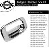 Picture of Tailgate Door Handle & Bezel Lock Set, Compatible with 1999-2007 Chevy Silverado GMC Sierra 1500 2500 3500, Chrome Exterior Rear with Rod Clips | Replaces# 15997911, 15228539, 15228541, 15228540