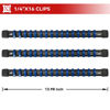 Picture of ALOANES 3 PC ABS Socket Organizer, 1/4 inch, Drive Socket Rail Holders, Heavy Duty Socket Racks, Black Rails with Blue Clips