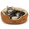 Picture of Bedsure Dog Beds for Small Dogs - Round Cat Beds for Indoor Cats, Washable Pet Bed for Puppy and Kitten with Slip-Resistant Bottom, 20 Inches, Terracotta