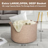 Picture of MEGASKET Large Wicker Storage Basket, 22” X 22” X 14” Woven Cotton Rope Basket, Kids Dog Toy Bin Organizer, Blanket Pillow Holder for Living Room, Brown Variegated Wicker Baskets for Organizing