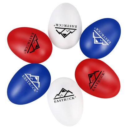 Picture of EastRock 6 PCS Plastic Egg Shaker Set Musical Hand Percussion Shakers Musical Maracas Percussion Instruments
