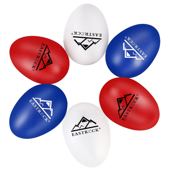 Picture of EastRock 6 PCS Plastic Egg Shaker Set Musical Hand Percussion Shakers Musical Maracas Percussion Instruments