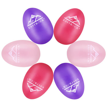 Picture of EastRock 6 PCS Plastic Egg Shaker Set Musical Hand Percussion Shakers Musical Maracas Percussion Instruments