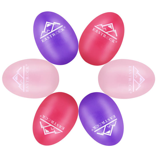 Picture of EastRock 6 PCS Plastic Egg Shaker Set Musical Hand Percussion Shakers Musical Maracas Percussion Instruments