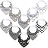 Picture of 10-Pack Organic Baby Bandana Bibs - Organic Cotton Bandana Bibs for Boys, Girls - Super Absorbent Bandana Drool Bibs - Teething Bibs - Baby Bibs for Infant, Toddler (MONOS)
