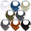 Picture of KeaBabies 8-Pack Organic Baby Bandana Drool Bibs for Boys Girls - Soft Cotton Drooling & Teething Bibs for Infants, Toddlers, Super Absorbent Cotton Bandana Bibs for Baby Boy & Girl, Unisex (Basics)