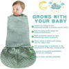 Picture of BSTOPPT Fleece Newborn Sleep Sack Baby Swaddle,3-Way Adjustable Wearable Blanket,2 Pack Fleece Swaddling Sleeping Bag TOG 2.0， (Blue&Green, 3-6 Months)
