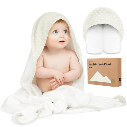Picture of KeaBabies Baby Hooded Towel - Viscose Derived from Bamboo Baby Towel, Toddler Bath Towel, Infant Towels, Large Hooded Towel, Soft Baby Towels with Hood for Girls, Babies, Newborn Boys(Rainbow)