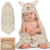 Picture of KeaBabies Baby Hooded Towel - Viscose Derived from Bamboo Baby Towel, Toddler Bath Towel, Infant Towels, Large Hooded Towel, Soft Baby Towels with Hood for Girls, Babies, Newborn Boys (Alpaca)