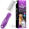 Picture of Poodle Pet Detangling Pet Comb with Long & Short Stainless Steel Teeth for Removing Matted Fur, Knots & Tangles - Detangler Tool Accessories for Safe & Gentle DIY Dog & Cat Grooming